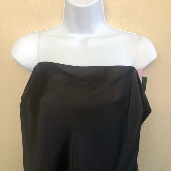 Wild Fable Women's Black Satin Strapless Tube Draping Back Mini Dress Size XL - Picture 3 of 14